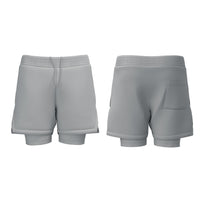 Men's 2 in 1 Shorts With Angled Seams - Blue Associates Sportswear
