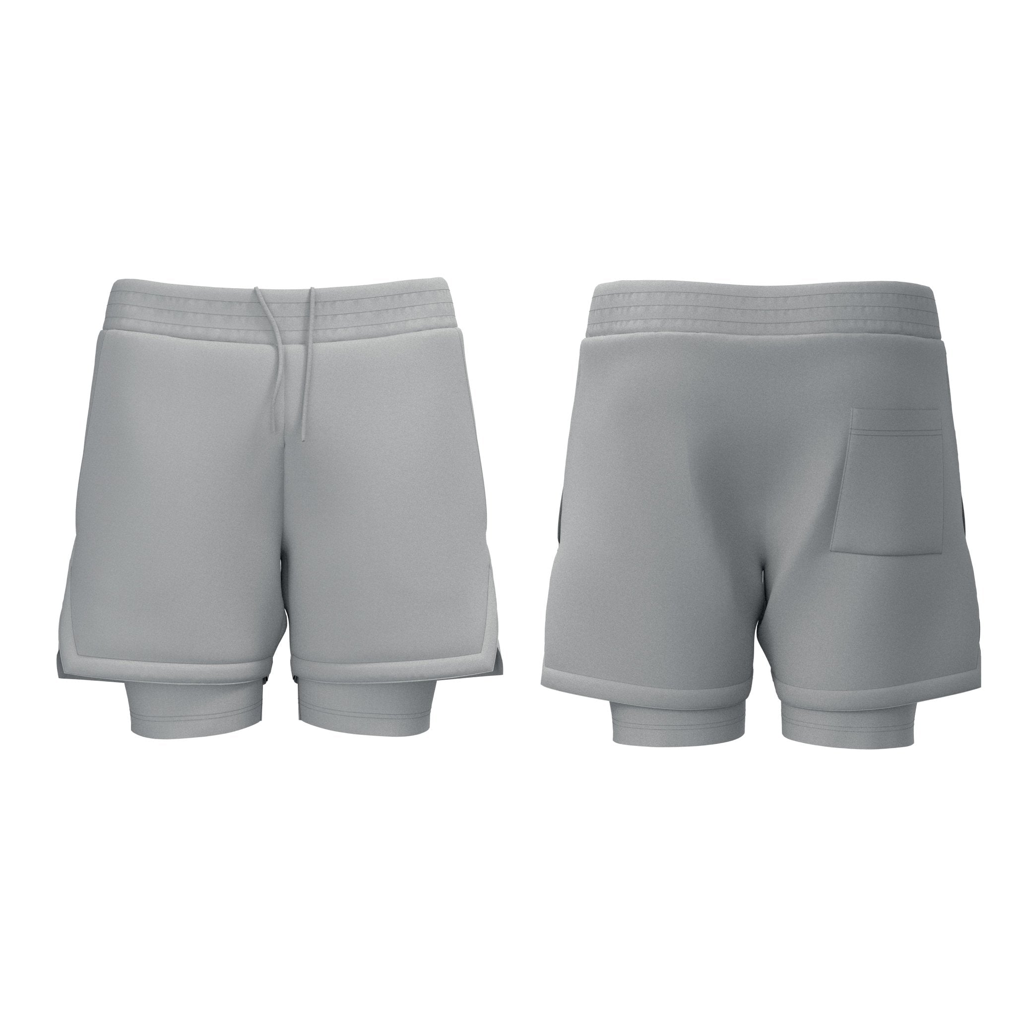 Men's 2 in 1 Shorts With Angled Seams