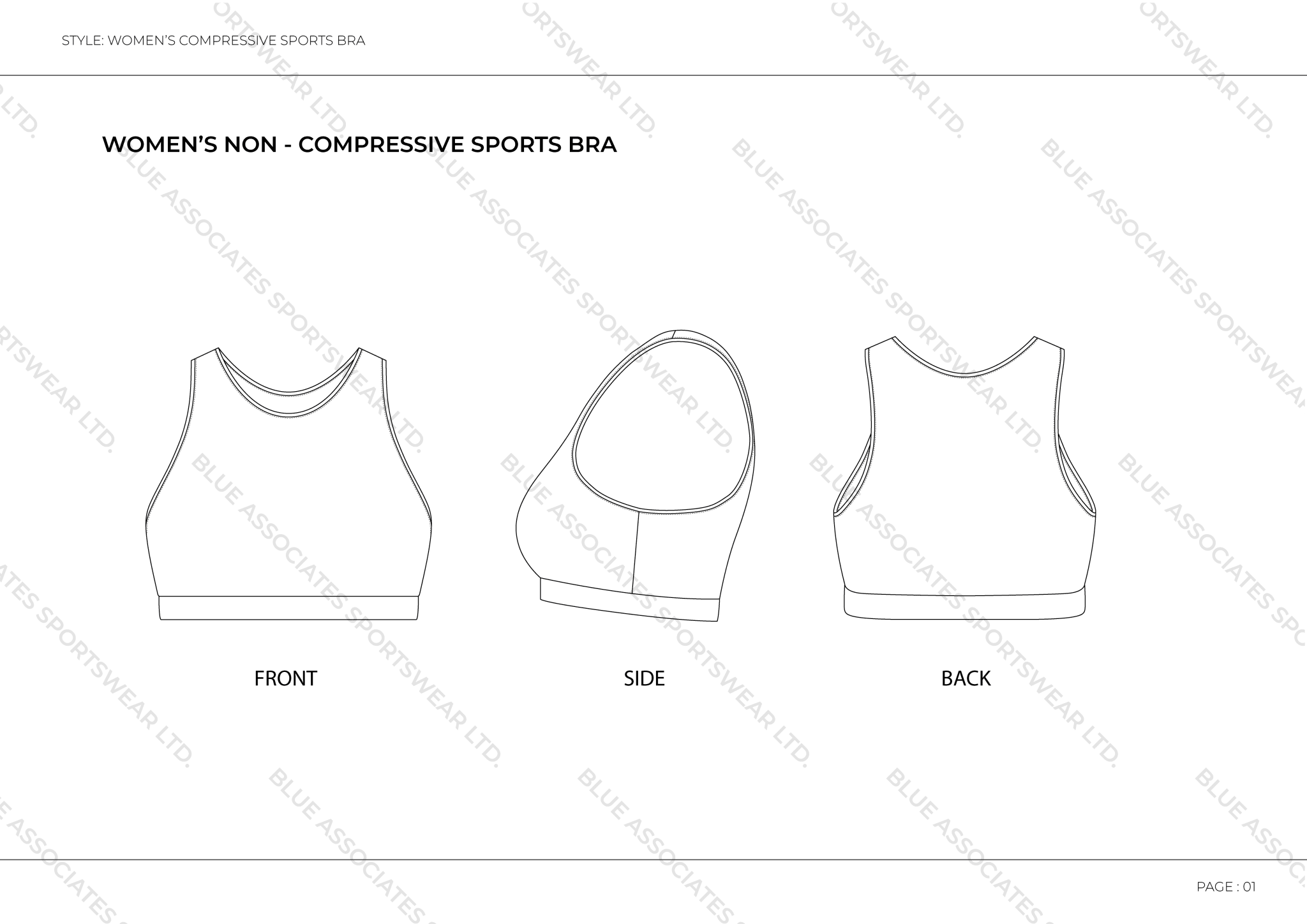 Women's 1/4 Zip Sleeveless Base Layer - Blue Associates Sportswear