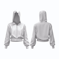 Women's Cropped Sweatshirt Hoody - Blue Associates Sportswear